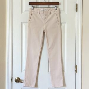 J Brand Classic High Waisted Ankle Cropped Twill Skinny Pants Beige 24